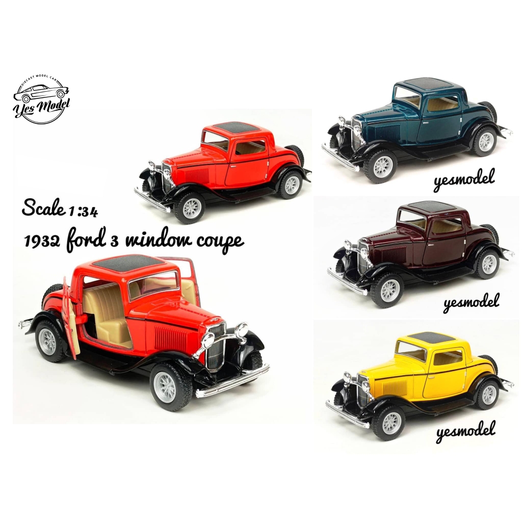 Road Signature 1/18 Ford 3 Window Coupe 1932 – Burgundy Black, Modèle Diecast, SIG-92248