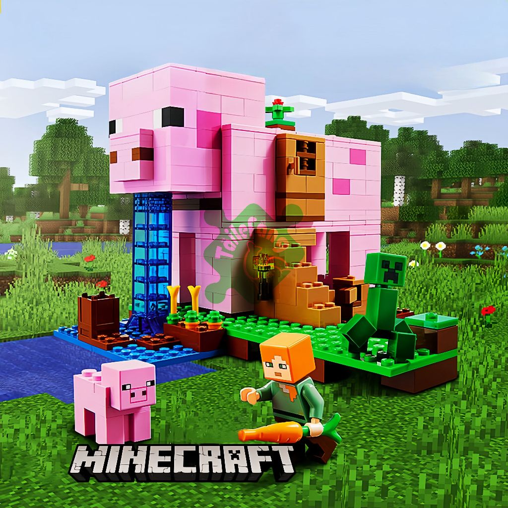 บล็อกตัวต่อ Minecraft หมู รูปทรง ของเล่นเสริมการเรียนรู้ สําหรับเด็ก ...