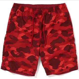 BAPE COLOR CAMO SHARK REVERSIBLE SHORTS - RED