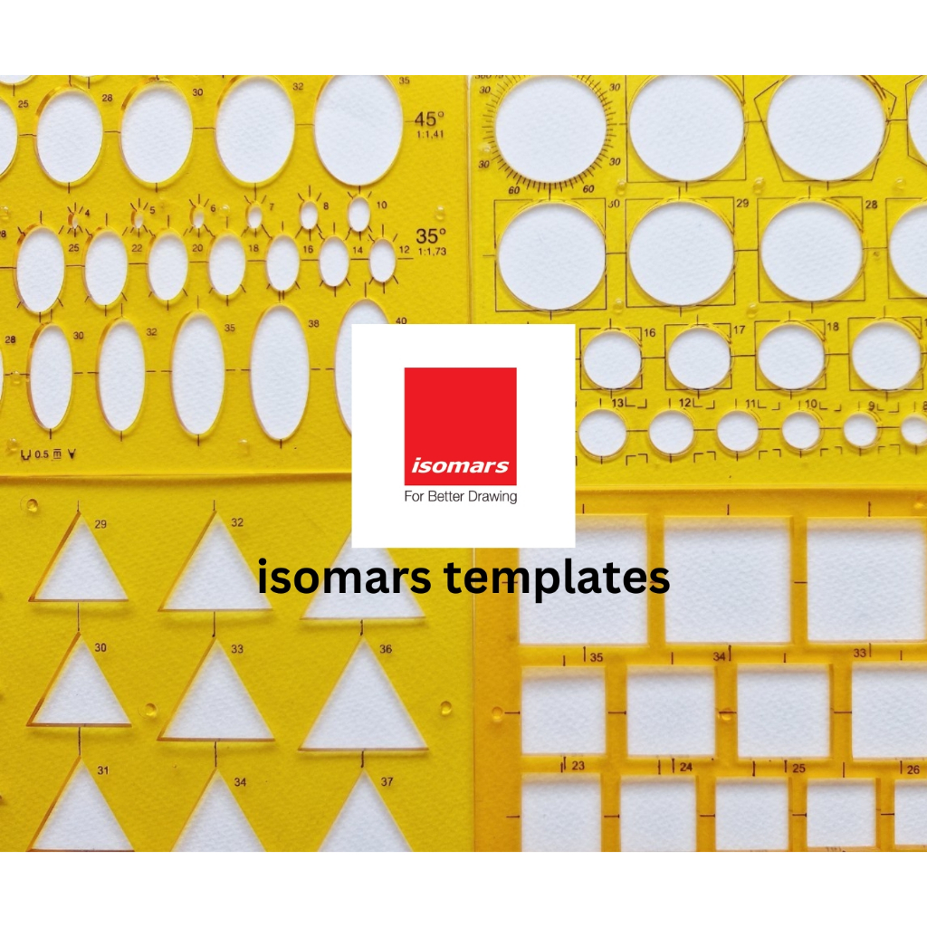 isomars templates เทมเพลตสำหรับเขียนแบบ วงรี วงกลม สามเหลี่ยม ...