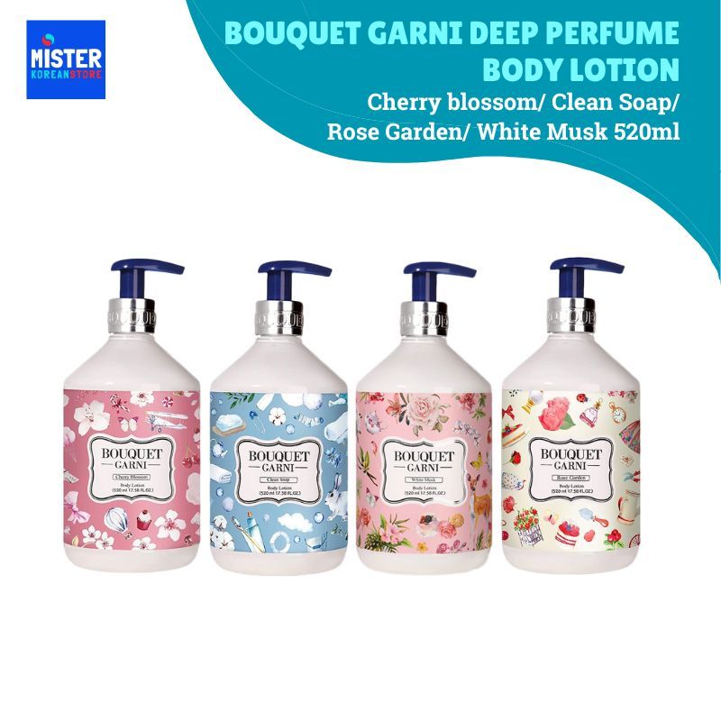 BOUQUET GARNI Deep Perfume Body Lotion Cherry blossom/ Clean Soap/ Rose