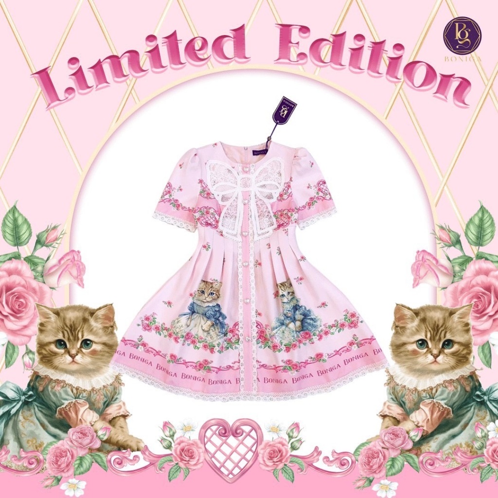 Limited ) Sweetness Cat Dress       | Shopee Thailand