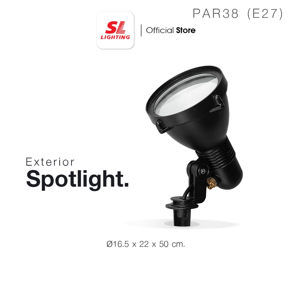 SL LIGHTING | Exterior Spotlight โคมไฟปักดิน หน้าเรียบ สีดำ ขั้ว E27 ...