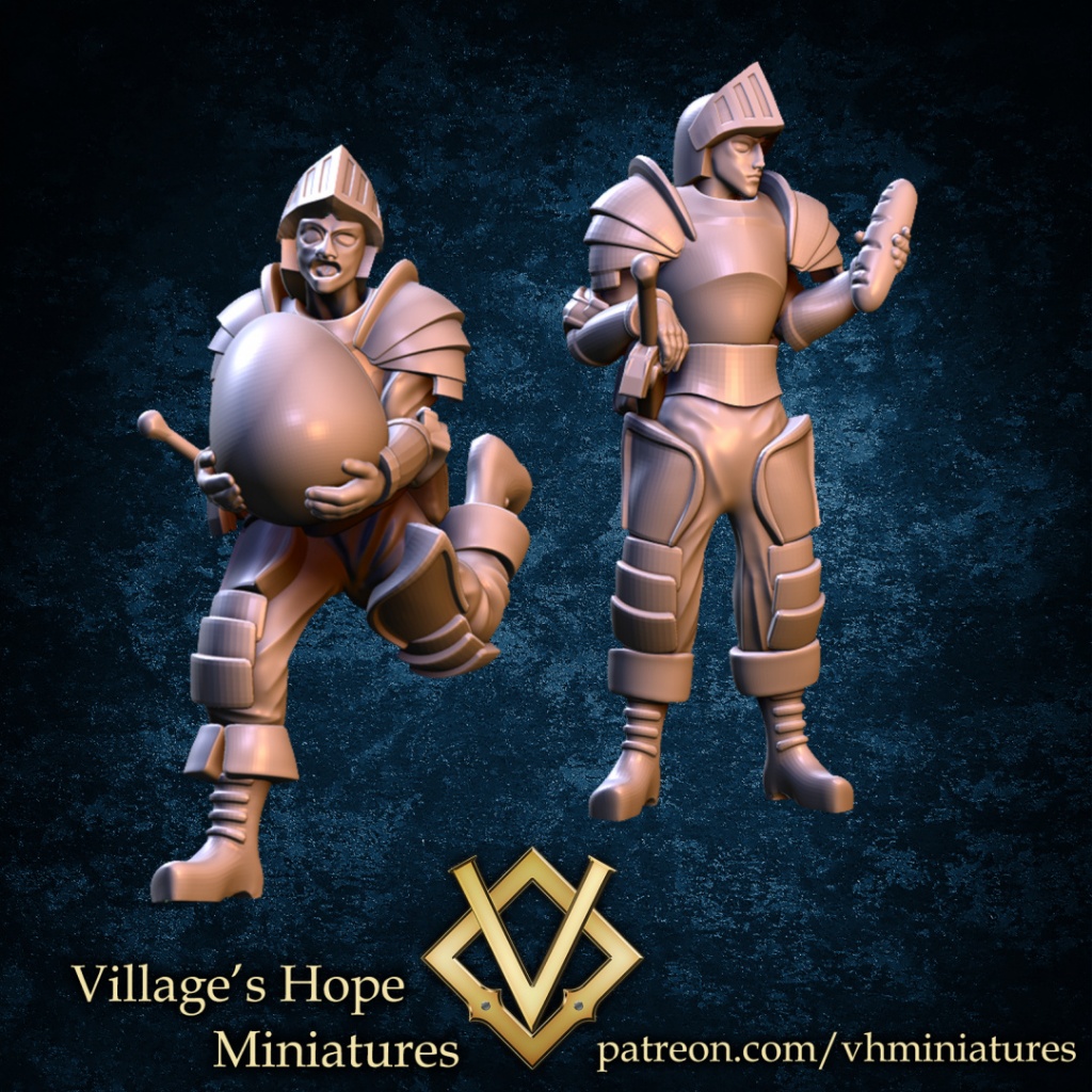 Dungeon Explorer Knight - Humanoid Human / 28mm scale 3D printed ...