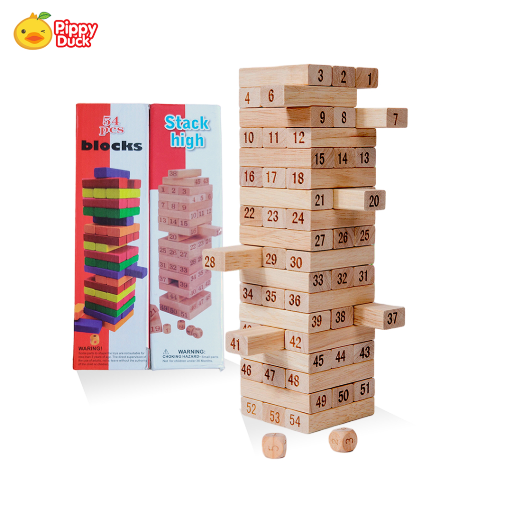 Stack High เกมหอคอยถล่ม (ไม้ 54 ชิ้น) บล็อกไม้ เกมตึกถล่ม ชักไม้ล้ม เกม ...