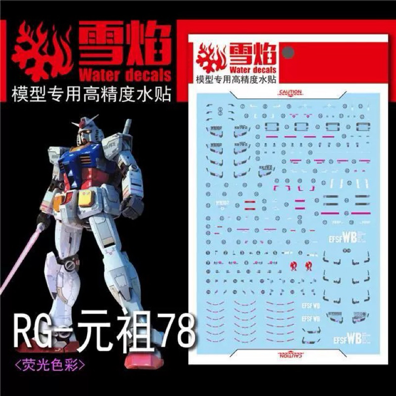 ⬜️ดีคอลน้ำ SF RG01 DECAL RX78-2 GUNDAM เรืองแสงแบล็คไลท์ | Shopee Thailand