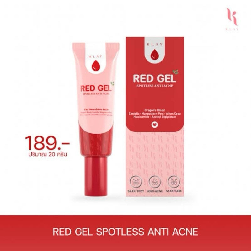 แพ็คเกจใหม่ เจลลบรอย (RED GEL) เรดเจล Red Gel Spotless Anti-acne จาก ...