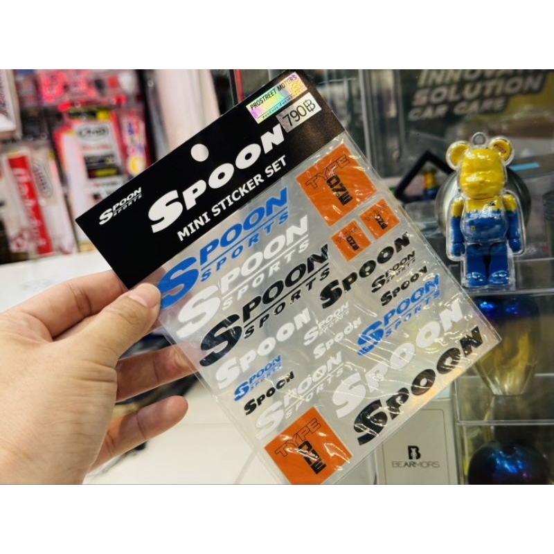 สติ๊กเกอร์ spoon sport แท้ญี่ปุ่น mini set ติดของแต่ง รางเบาะ กระจก พวง ...