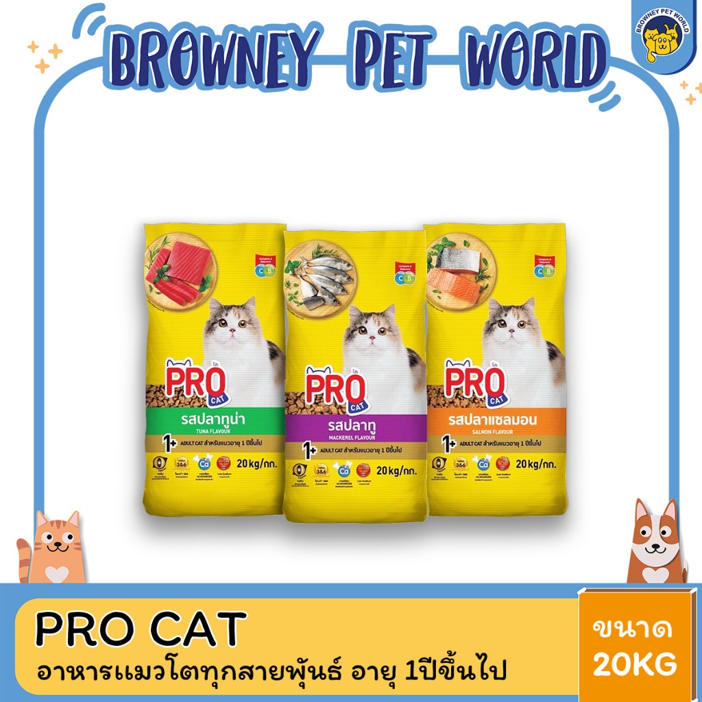 Pro cat โปรแคท อาหารแมว ชนิดเม็ด ขนาด 20 KG | Shopee Thailand