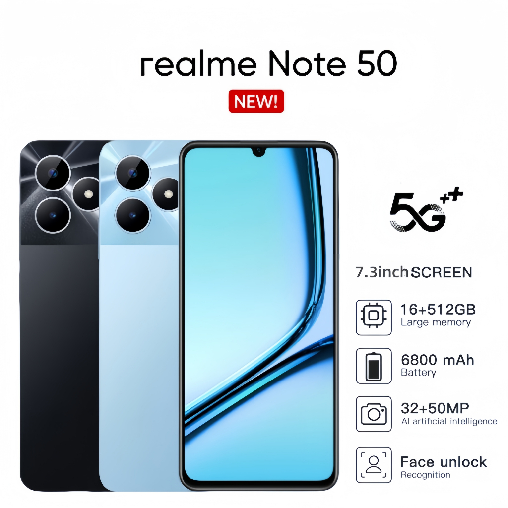 Note 50 โทรศัพท์มือถือ เครื่องแท้100% โทรศัพท์ 5G SmartPhone 7.3 นิ้ว ...