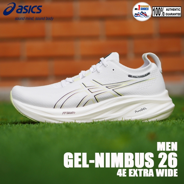 [2E /4E WIDE] Asics รุ่น Nimbus 26 2E / 4E 1011B796-102 สี White/ birch ...