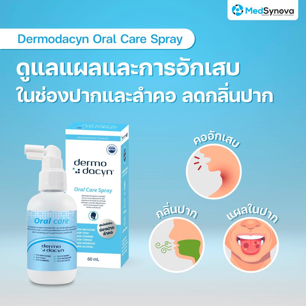 [2 ขวด] Dermodacyn Oral Care Spray เดอร์โมดาซิน ออรัล แคร์ สเปรย์ [60 ...