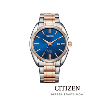 CITIZEN นาฬิกาข้อมือผู้ชาย BI5104-57L Blue dial Stainless Steel Mens Watch Quartz ( ระบบถ่าน )