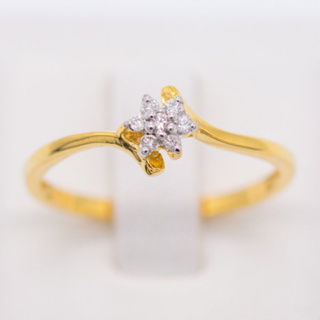 แหวนดอกพิกุล ก้านพริ้วๆ สวยงาม 🌺 แหวนเพชร แหวนทองเพชรแท้ ทองแท้ 37.5% (9K) ME543