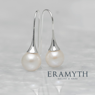 Eramyth jewelry: ต่างหูตะขอ ห้อยมุกแท้น้ำจืด ตัวเรือนเป็น Silver 925 การันตี คุณภาพ PA-0434-S31 (สินค้าพร้อมส่งจ้า)