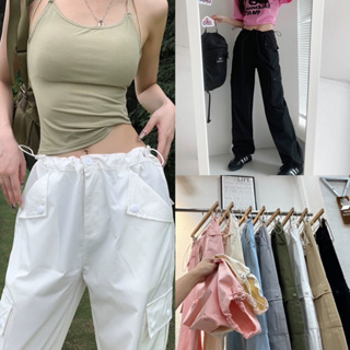 2llarit. k8566⭐️cargo pants กางเกงคาร์โก้ผ้าใส่สบาย ดีมาก ใส่ได้ทั้งแบบจั๊มและปล่อย