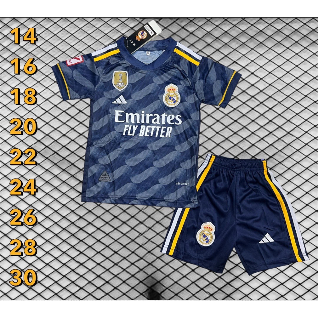 ชุดบอลเด็กทีมรีลมาดริดใหม่2023-2024-ได้เสื้อ-กางเกง