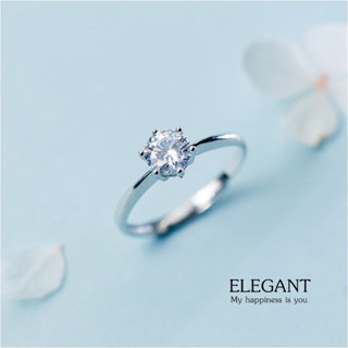 s925 Elegant ring แหวนเงินแท้ ใส่สบาย เป็นมิตรกับผิว สามารถปรับขนาดได้