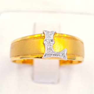 แหวนตัวอักษรตัว L แหวนเพชร แหวนทองเพชรแท้ ทองแท้ 37.5% (9K) AL108