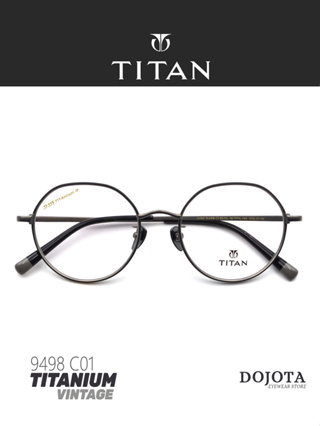 กรอบแว่นตาไทเทเนี่ยม วินเทจ TITAN รุ่น 9498 C01 (Vintage Series) ทรง Hex หกเหลี่ยมหยดน้ำ น้ำหนักเบา