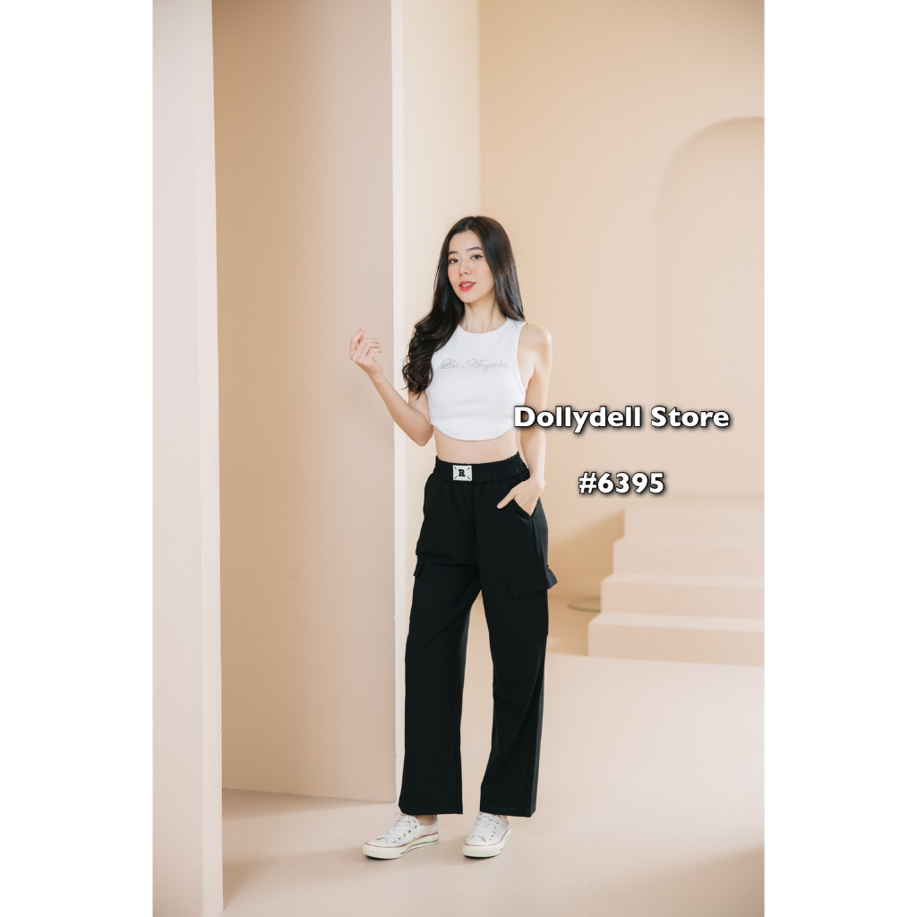 กางเกงทรงตรงใส่สบายดอลลี่-รุ่น-6395-เอวยางยืด-เนื้อผ้าคุณภาพดี-ทรงสวย