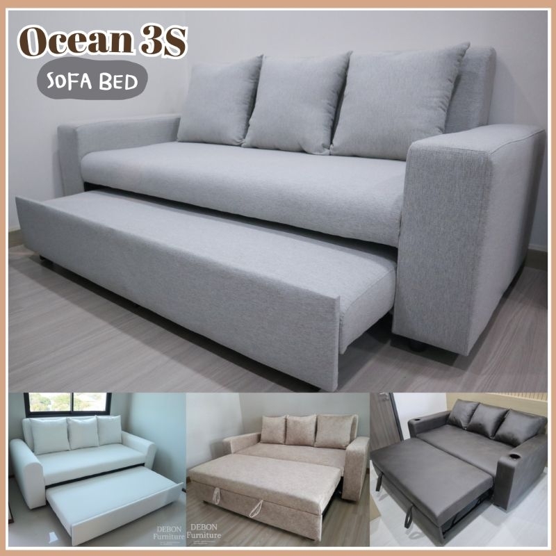โซฟา sofa โซฟาปรับนอน sofabed โซฟาเบด รุ่น Ocean 3ที่นั่ง | Shopee Thailand