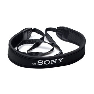 for-sony-สายคล้องกล้อง-แบบนิ่ม-neoprene-สายสีดำ-อักษรขาว