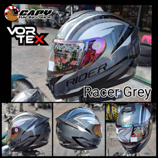 หมวกกันน็อค หมวกเต็มใบ RIDER รุ่น Vortex สี RACER  ชิลด์หน้าปรอท  น้ำหนักเบา M,L,XL