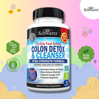 BioSchwartz 15-Day Fast Acting Colon Detox &amp; Cleanser – 45 Veggie Caps 💕 ดีท็อกซ์ลำไส้ สมุนไพรกว่า 11 ขนิด สูตร 15 วัน💕