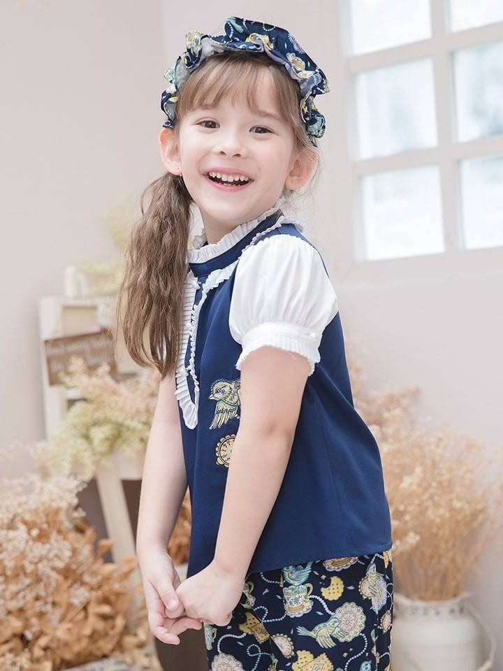 time-for-tea-5-pleated-ruffle-blouse-set-ชุดเซ็ต-เสื้อ-กางเกง-สำหรับเด็กผู้หญิง-เสื้อผ้าเด็ก