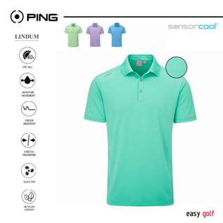 PING LINDUM  POLO  PING MENS POLO  เสื้อกีฬากอล์ฟผู้ชาย