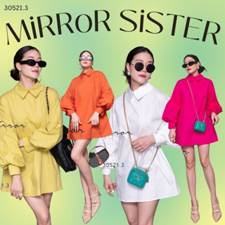 🔖ป้าย Mirrorsister 30521.3 เดรสเชิ้ตทรงน่ารัก ดีเทลเก๋ๆ ปกคอปิด ช่วงปลายแขนจับพอง เป็นทรงAเบาๆ ใส่ได้บ่อย สวยทุกสี