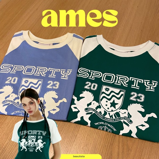 เสื้อ-ames-รุ่น-sporty-logo-crop-raglan-สุดน่าร้ากกก