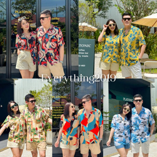 EverythingXHawaii 🌴(701) เสื้อฮาวาย เสื้อเชิ้ตแขนสั้น ใส่ได้ทั้งชาย-หญิง ผ้าสปันพรีเมี่ยม ลายสดใส ใส่ไปทะเล