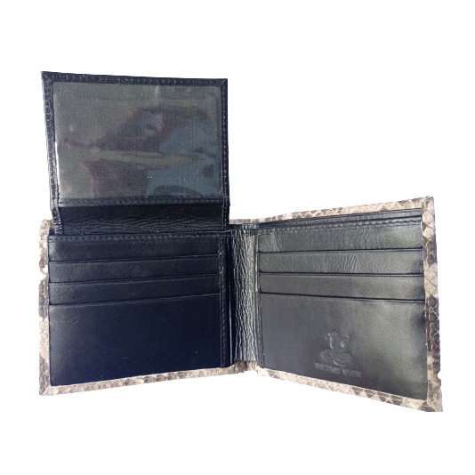 กระเป๋าสตางค์-หนังงูเหลือม-unisex-python-bifold-wallet-สีธรรมชาติ