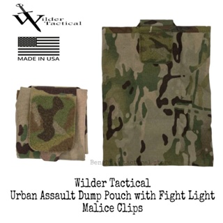 ถุงทิ้งแม็ค Wilder​ Tactical​ Urban Assault Dump Pouch Multicam​ with Fight Light Malice Clips ของแท้ Made​ in​ USA​
