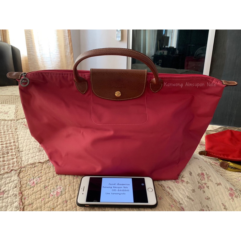 กระเป๋า longchamp lepliage M หูสั้น สีชมพู candy แท้มือสองค่ะ | Shopee ...