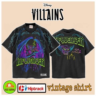 เสื้อDisney ลาย Chernaboy 😈 ( Villains Disney ) สีดำ ฟอกเฟด (TMP-006)