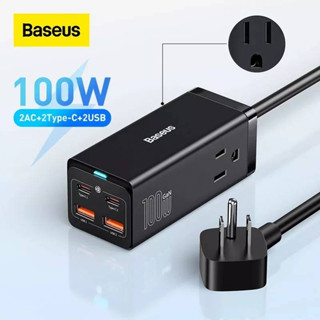 Baseus ที่ชาร์จเร็ว 100W GaN Pro Fast Charger อแดปเตอร์ชาร์จไว หัวชาร์จเร็ว Desktop Power Strip รางปลั๊กไฟ