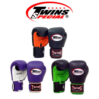 นวมชกมวย ทวินส์ สเปเชี่ยล Twins Special Boxing Glove BGVLA2 Orange-Black ส้มดำ หนังแท้ ระบายอากาศ