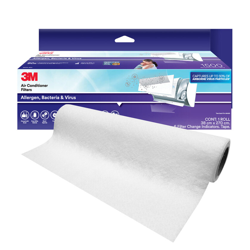 3เอ็ม แผ่นดักจับสิ่งแปลกปลอมแบคทีเรีย สีขาว รุ่นม้วน 2.7 เมตร 3M ...
