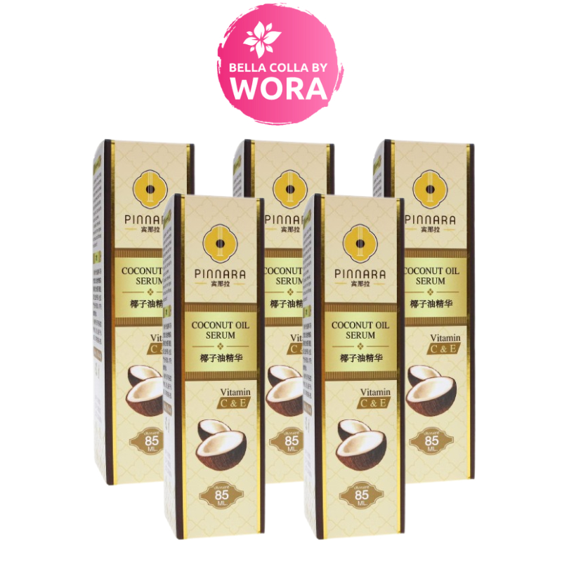 [5 ขวด] เซรั่มพิณนารา Pinnara Coconut oil serum [85 ml./ขวด] พินนารา