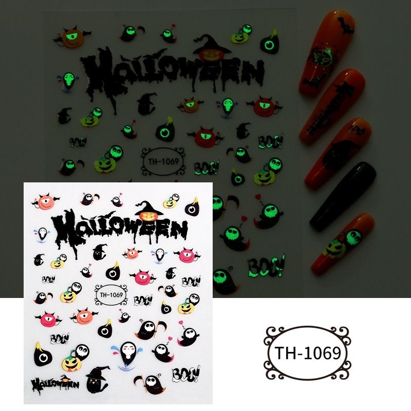 halloween-sticker-2023-สติกเกอร์ติดเล็บ-ฮาโลวีน-เรืองแสง