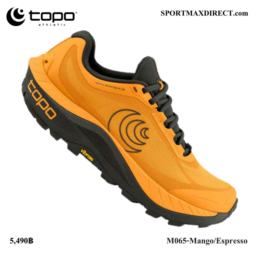 Chaussures Running Outdoor Chaussures De Trail Running Topo Athletic MTN Racer 3 Homme - Mango/Espresso/Corail Topo Athletic Racer 3 Homme