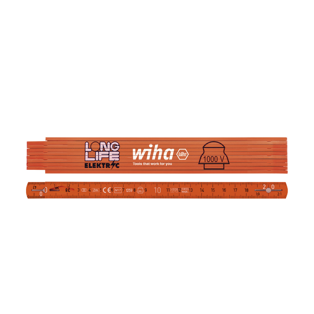 Wiha ไม้บรรทัด 2m (200cm) Electrician's Folding Ruler / Meter Stick VDE ...