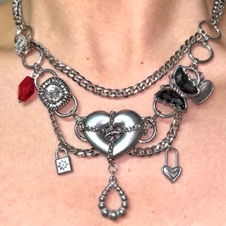 🔥Sale🔥สร้อยคอโซ่คริสตัลไข่มุก Crystal Pearls Chain Necklace พร้อมส่ง