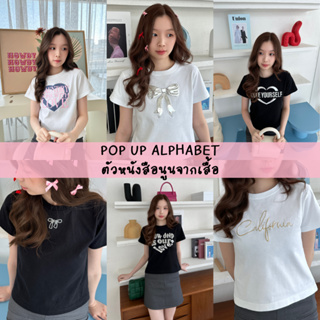 Limited Edition Mini Shirt เสื้อสกรีนเเบบพิเศษ ตัวหนังสือนูนออกมาจากเสื้อ (23AA)