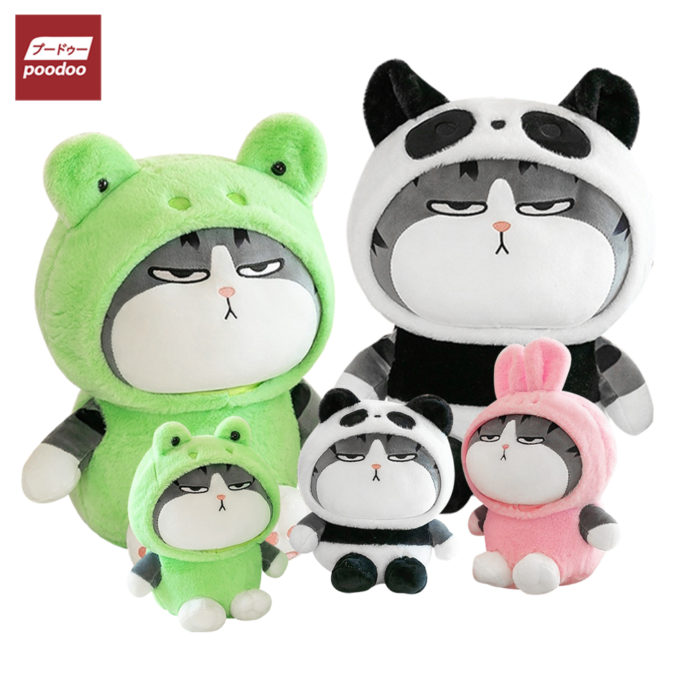 poodoo ตุ๊กตาแมวหน้ามึน ขนาด 23 และ40cm. ใส่เสื้อผ้ารูปกบ แพนด้า ...