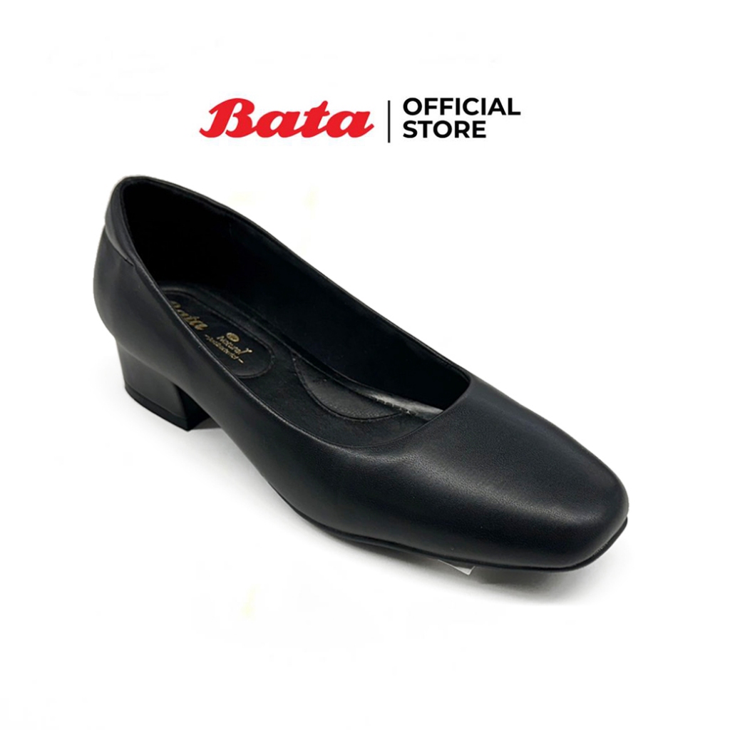 ภาพหน้าปกสินค้า* * Bata บาจา รองเท้าคัทชู รับปริญญา ทางการ รองรับน้ำหนักเท้าได้ดี นุ่ม หัวตัด ส้นสูง 1.5 นิ้ว สีดำ รหัส 6516303 จากร้าน bata_officialstore บน Shopee
