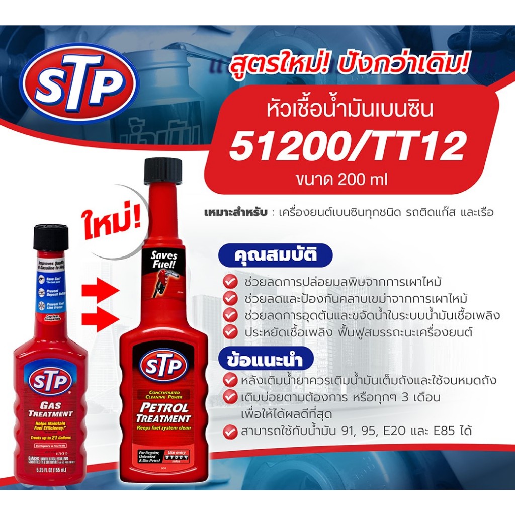 ยกลัง!! 12 ขวดโฉมใหม่ล่าสุด++STP หัวเชื้อน้ำมันเบนซิน STP Petrol ...